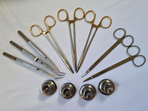 Lot of 12 Hu-Friedy Dental Instruments AMALGAM WELLS, SELF LOCKING PLIERS &amp; MORE