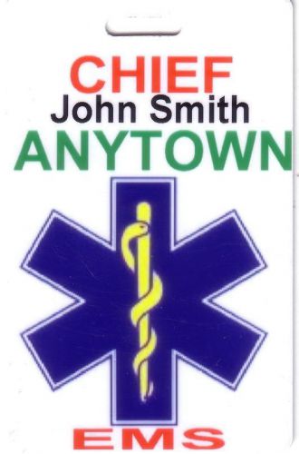 EMS, EMT, or FAS Custom Name Card with Mylar Clip