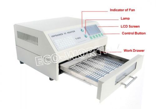 T962 Digital Infrared IC Heater Reflow Oven SMD soldering BGA 180x235mm 800Watt