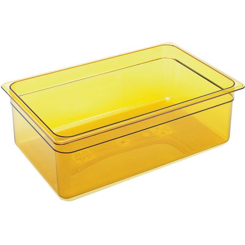 CAMBRO 1/1 GN HIGH HEAT FOOD PAN, 6&#034; DEEP, 6PK AMBER 16HP-150