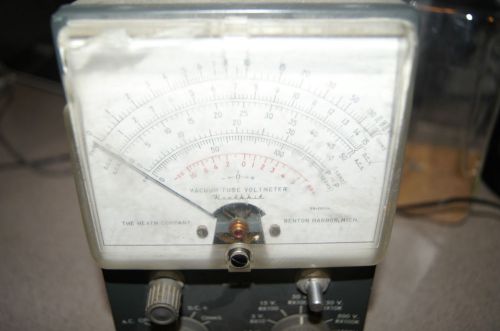 Heathkit V7-A Vacuum Tube Voltmeter (VTVM) CRACKED NEEDLE COVER HEATH KIT METER