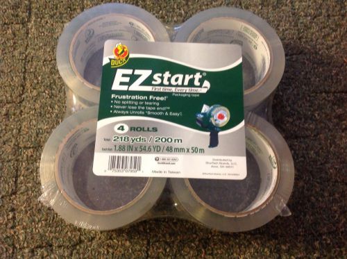 DUCK EZ START SHIPPING//PACKING TAPE/ 4 ROLLS - 218 YARDS- FAST SHIP - L@@K!!!