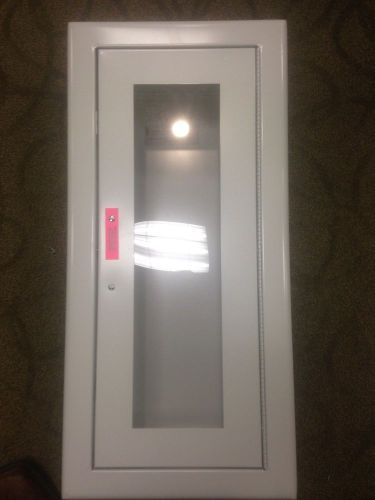 NEW LARSEN&#039;S White Fire Extinguisher Cabinet  w/Glass Window 2409-1F Large