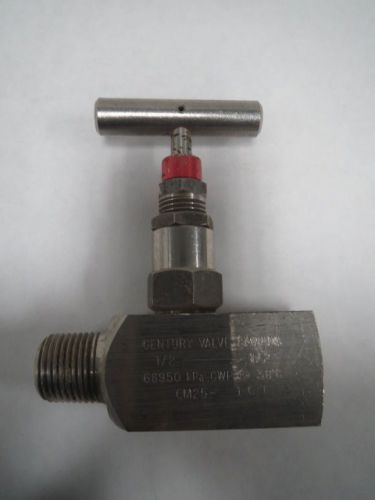 CENTURY CM25-1CT 68950KPA NPT STAINLESS THREADED 1/2 IN NEEDLE VALVE B205326