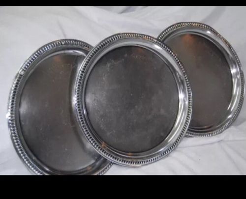 (3) Three Round Serving Trays