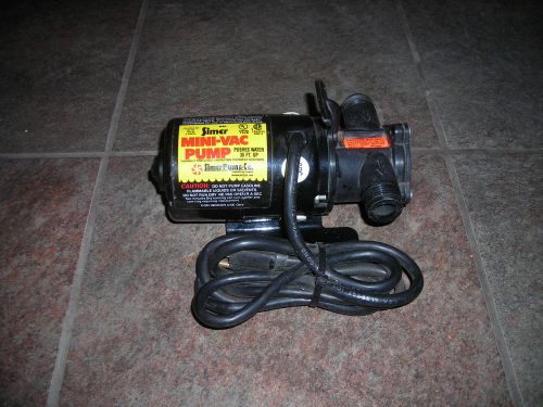 SIMER MINI-VAC PUMP MODEL M40 120V 60HZ 150W 2 AMPS ELECTRIC UTILITY WATER