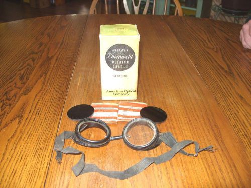 VINTAGE DURAWELD BIKER WELDING GOGGLES WITH EXTRA SET OF LENS IN ORIGINAL BOX