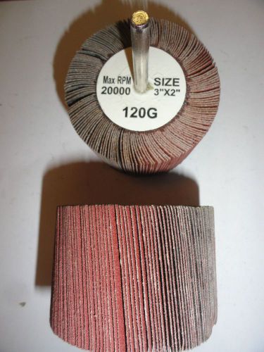 Two 3&#034; X 2&#034; 120 Grit Flap Wheels