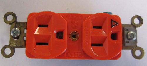 HUBBELL IG 5262 RECEPTACLE 15A 125V NEMA 5-15R ORANGE