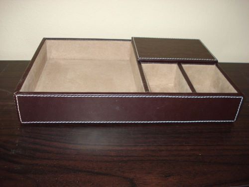 Leather Desk Top Organizer...4 Compartment