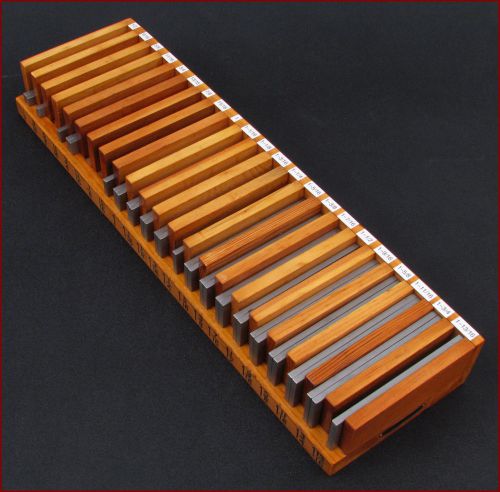 PARTIAL SET • 33 ANTON 1/4 X 6” PRECISION HARDENED PARALLELS &amp; WOOD STORAGE RACK