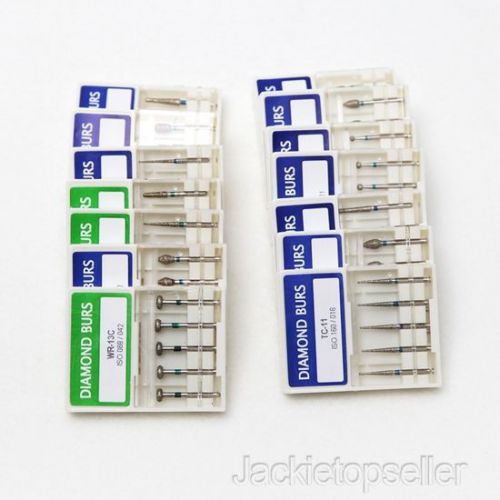 500pcs Dental Diamond Burs Flat-end Tapered Medium FG1.6M 100 Boxes