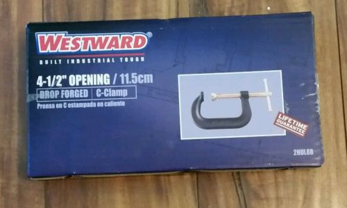 WESTWARD 4-1/2&#034; COPPER C CLAMP INDUSTRIAL GRADE 6200LB CLAMPING PRESSURE 2HUL8B