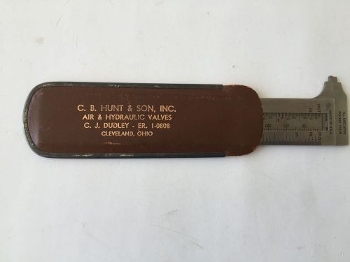 Executive Pocket Chum Slide Caliper Vintage Advertising C.B. Hunt Cleveland Ohio