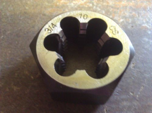 3/4&#034;-10 CARBON STEEL HEXAGONAL RE-THREADING DIE