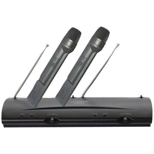 Pyle Pro PDWM2100 Pro Dual VHF Wireless Handheld Microphone System 15&#039; XLR