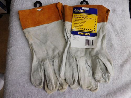 1 pair comfort tig/mig goatskin welding gloves w/ 2&#034;cuff  size xl free shipping! for sale