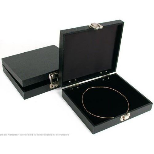 2 black velvet jewelry chain display pad travel case for sale
