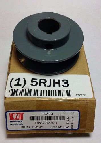 Tb woods 5rjh3  v-belt pulley, 3/4&#034;fixed, 2.65&#034;od, castiron bk2534 for sale