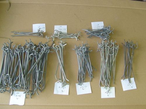 Lot of 150  Mixed PEG BOARD HOOKS 4-9 1/2 inch x 1/8 3/16 1/4&#034; HD Chrome metal