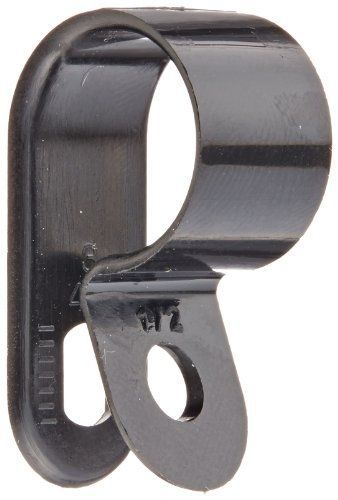 NSI Standard Duty Nylon Cable Clamp, 0.5&#034; Diameter, 0.375&#034; Width, Black