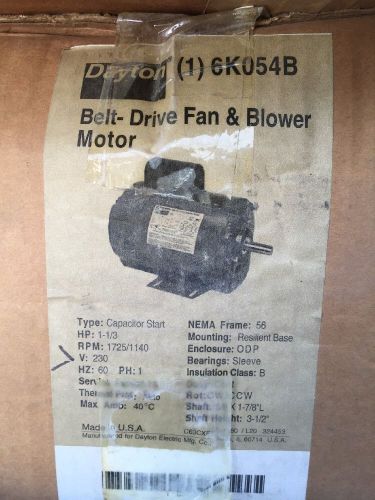 Dayton belt drive fan blower motor 1-1/3hp for sale