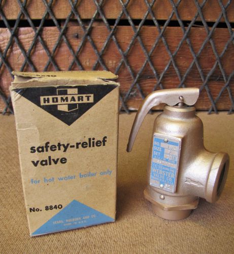 3/4&#034; homart safety relief valve no. 8840 for hot water boiler 500,000 btu/hr for sale