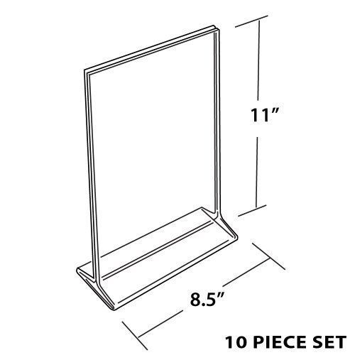 Azar 142715 8 1 2 Inch W by 11 Inch H Top Load Acrylic Sign Holder 10 Piece Set