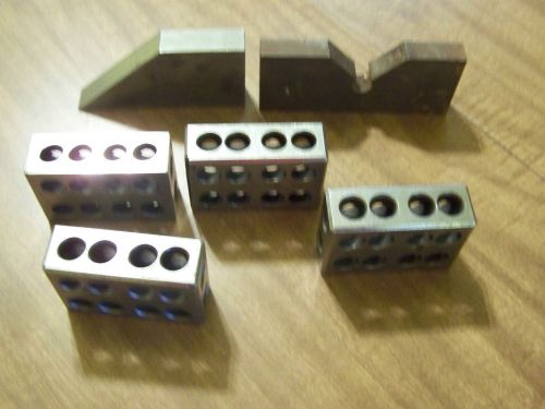 Good Lot Of Six Machinists Blocks Set Of Four Parallels 1&#034;, 2&#034; 3&#034; Used Set