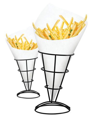 Fries fish and chips 2 pieces stand cone basket holder for french fry appetizers for sale