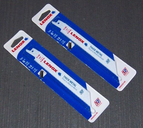 2 ea. 1 Pack Lenox 20565   6&#034; 14-TPI Reciprocating Bi-Metal Blades