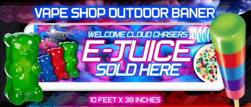 Vape smoke shop vapor juice liquid e-cigarette cloud sign banner poster 10ft for sale