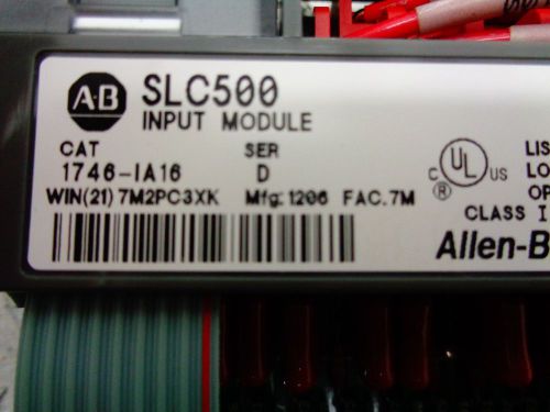 ALLEN BRADLEY SLC500 1746-IA16 SER D SLC500 INPUT MODULE