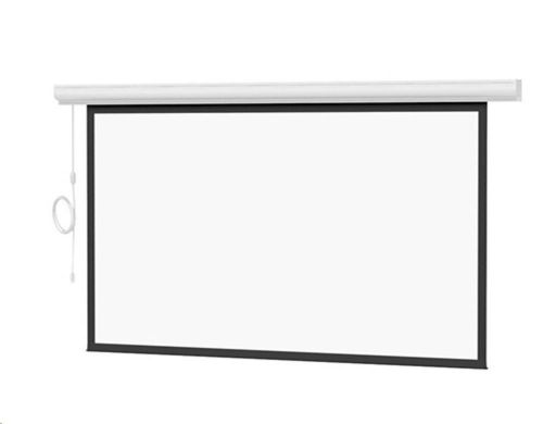 Da-lite designer contour electrol with remote 96x96x136in white screen 92664w for sale