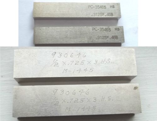 (2) .500 x .725 x 3.00 (2) .3125 x .648 x 2.50 HSS Tool Bits / Parallels