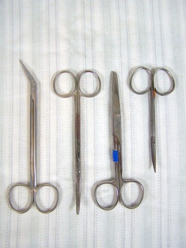 LOT OF 4 SCISSORS STORZ V MUELLER MILTEX SURGICAL MEDICAL TOOLS INSTRUMENTS VNTG