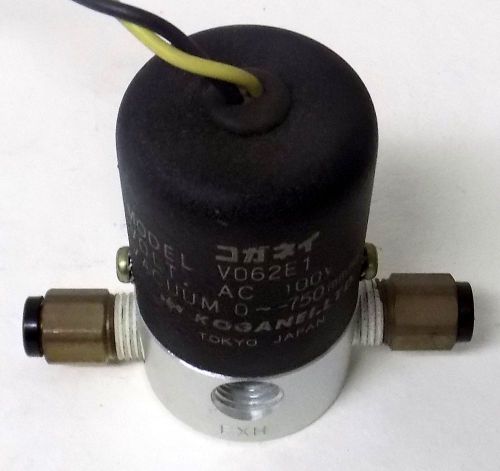 KOGANEI MODEL V062E1 AC-100V 0~-750mmHg SOLENOID VALVE ASSEMBLY