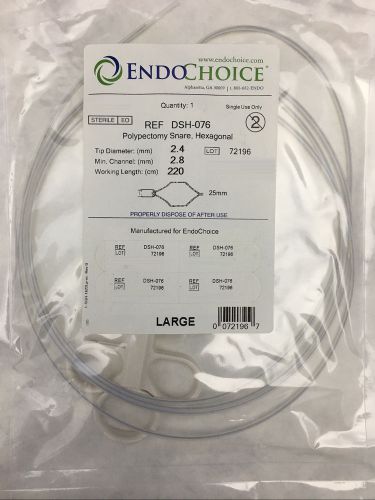 (1) EndoChoice Polypectomy Snare, 25mm x 220cm, Large Hexagonal Loop