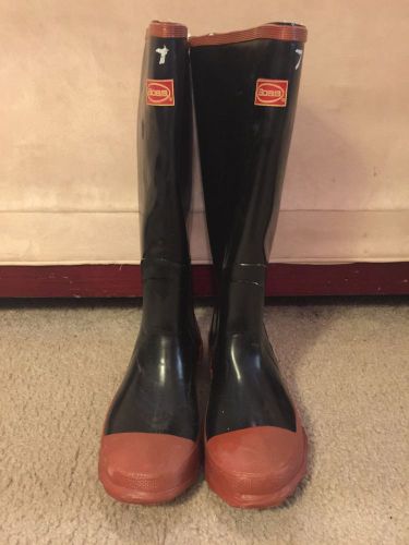 Boss Size 7 Black Rubber Knee Boot Steel Shank