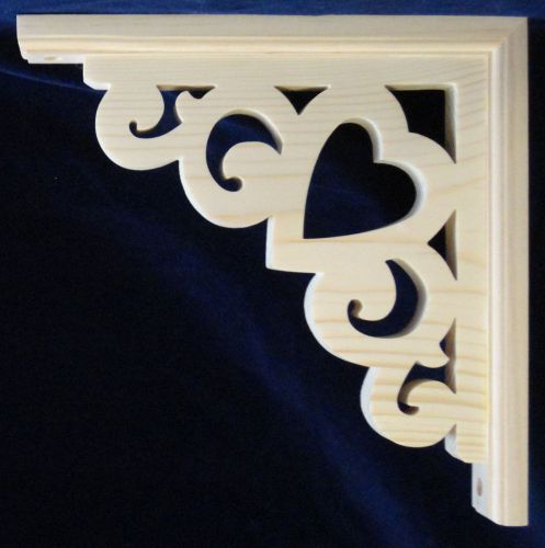 L&amp;G Victorian Gingerbread Fretwork Heart Corner Trim Bracket 10&#034;