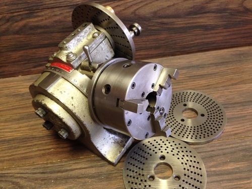 NICE ELLIS DIVIDING HEAD W/ 4&#034; BUCK SET TRU CHUCK  + EXTRAS PLATES