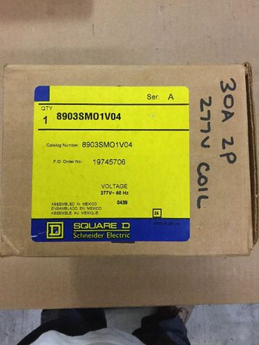 SQUARE D 8903SMO1V04 Lighting Contactor 277VAC COIL 30A 2P