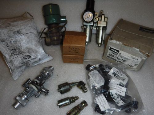 11 LB Mixed Lot of PARKER, GRACO, GATES, ASCO,CLIPPARD, CRIMP Fittings, Valves