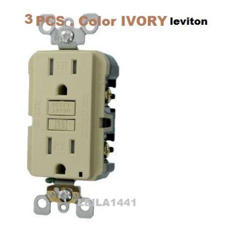 3 x leviton n7599-3i 15-amp 125-volt  smartlockpro slim gfci rec for sale