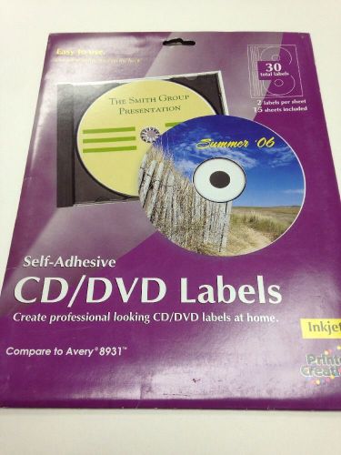 Avery Matte White CD DVD Labels Set of 2 15 Sheets 30 Disc Lables Per Pack