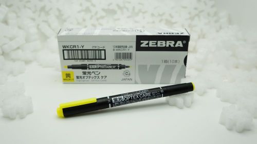 ZEBRA B-WKCR1 OPTEX CARE Dual Heads Fluorescent Highlighter 10 PIECE (YELLOW)