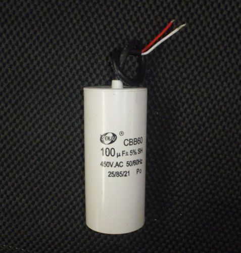 Capacitor cbb60 450vac 100uf hvac 100 mfd ac appliance motor start / run ww for sale