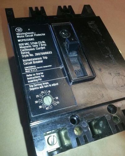 Westinghouse mcp0358rc 7a 600v circuit breaker &amp; sq d 100 amp fal24100 breaker for sale
