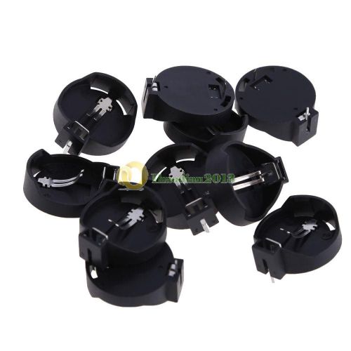 10 Pcs New CR2025 CR2032 Battery Button Coin Cell Holder Socket Case Black DR#