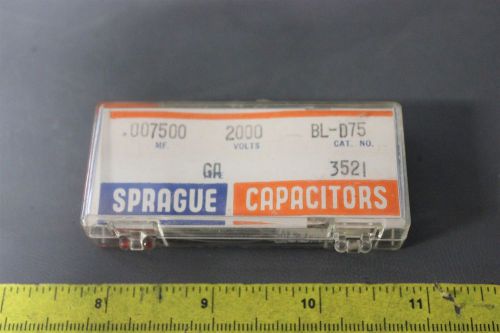 5 VINTAGE SPRAGUE .0075MF 2000V CAPACITORS TYPE GA BL-D75  (S17-2-103A)